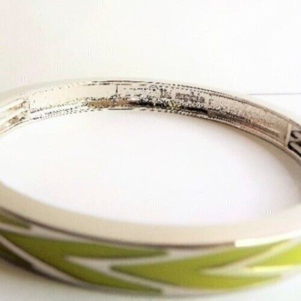 Lia Sophia Zenith Bangle Bracelet Lime Green & Silver Stretch 6.5" or 7.25" NWT - Picture 3 of 7